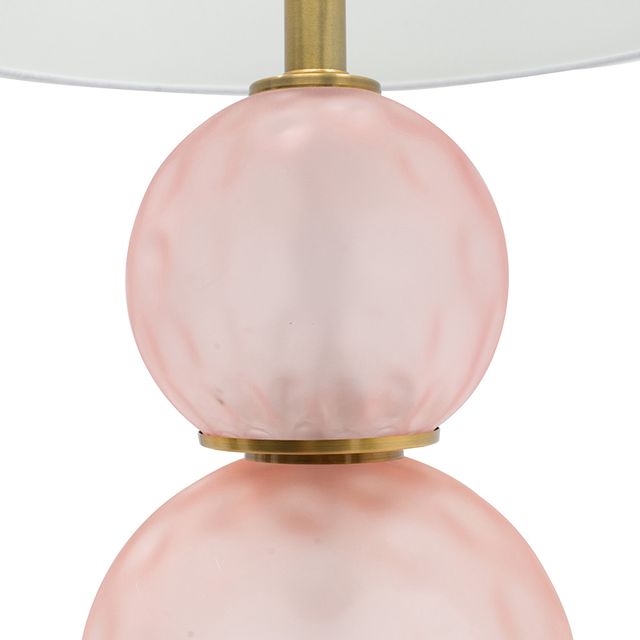 A & B Home Brass/Pink Globe Lamp-3
