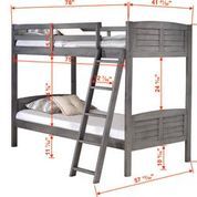 Donco Trading Company Louver Twin Over Twin Bunk Bed-1