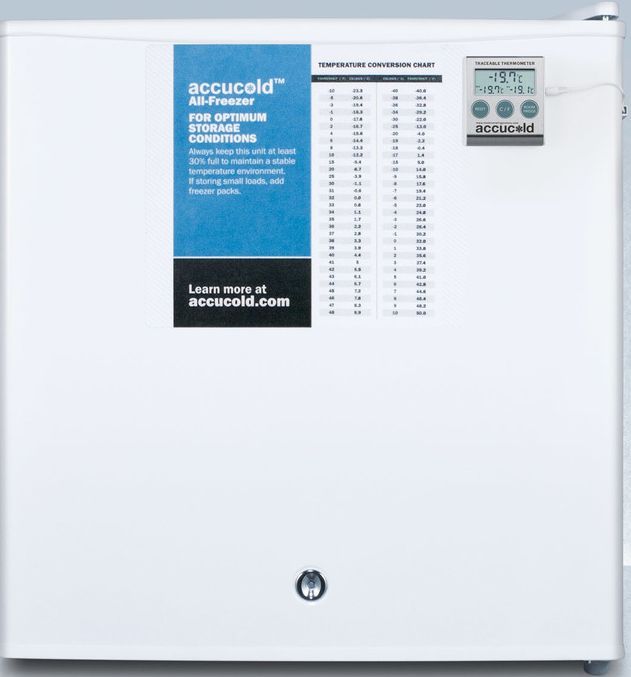 Accucold® by Summit® PLUS2 Series 1.4 Cu. Ft. White Compact All Freezer 0
