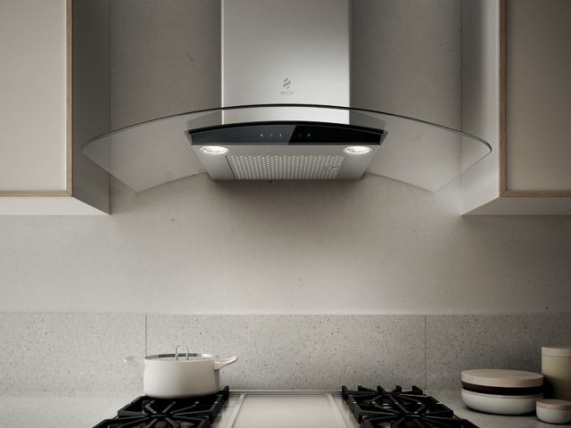 Elica Techne Series Como 30" Stainless Steel with Black Glass Wall Mounted Range Hood 4