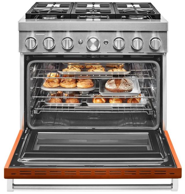 KitchenAid® 36" Stainless Steel Commercial Style Freestanding Dual Fuel Range 49