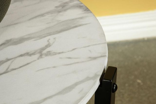Coaster® Faux White Marble/Black End Table 2
