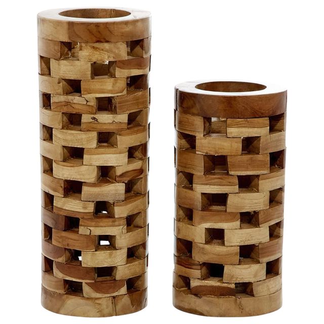 Uma Teak Vases (Set of 2)-0
