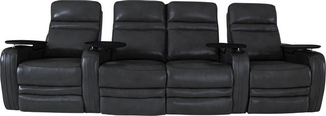 RowOne Cortés Home Entertainment Seating Black 4-Chair Row with Loveseat 2