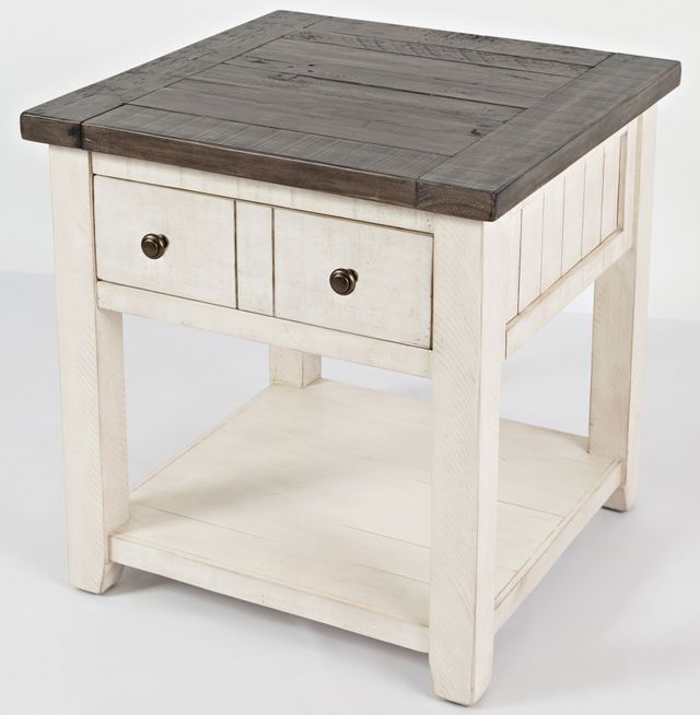 Jofran Inc. Madison County Vintage White End Table-2