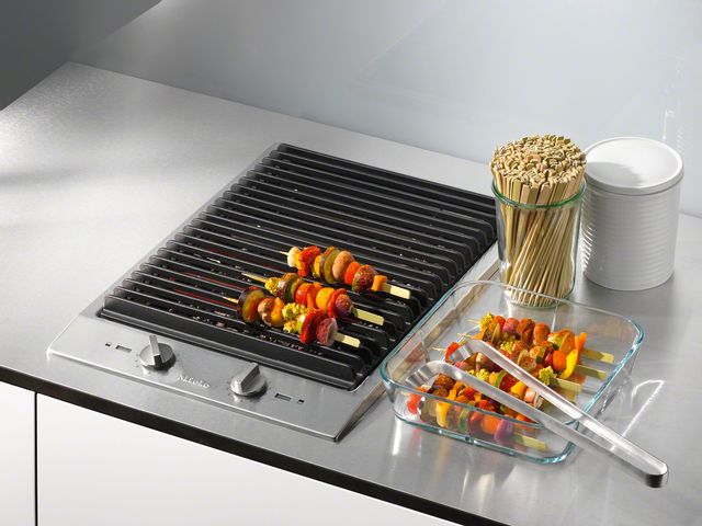 Miele CombiSet™ 15" Stainless Steel Electric Barbecue Grill Cooktop-1
