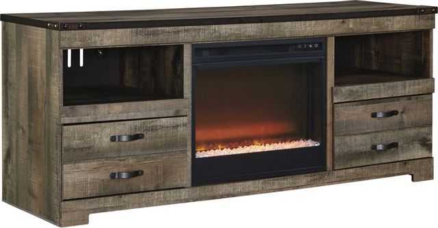 Signature Design by Ashley® Trinell Brown 63" TV Stand with Electric Fireplace 0
