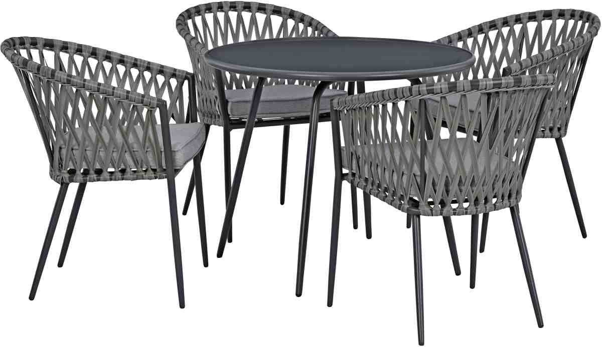 Signature Design by Ashley® Palm Bliss 5-Piece Gray Outdoor Dining Set