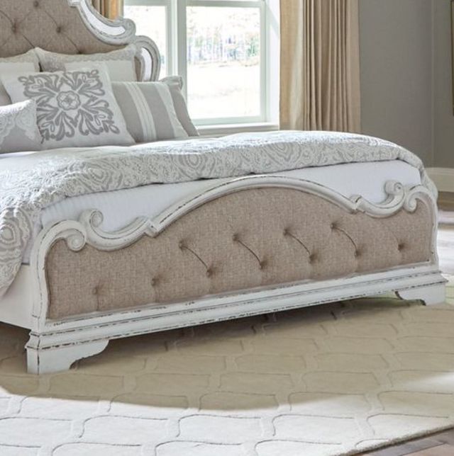 Liberty Magnolia Manor Antique White King Opt Upholstered Bed Vans Home Center 4185