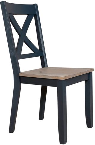 Liberty Furniture Lakeshore Navy X Back Side Chair - Set of 2