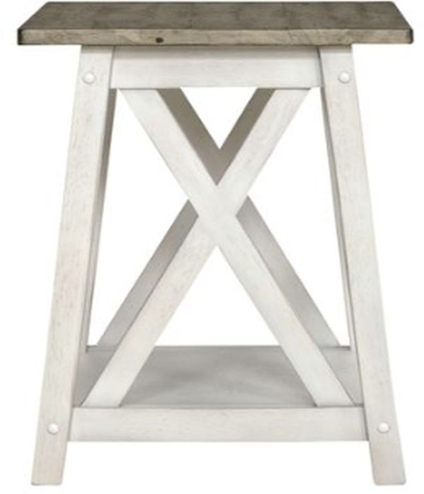 Liberty Laurel Bluff Antique White/Dust Grey End Table | Colder's ...