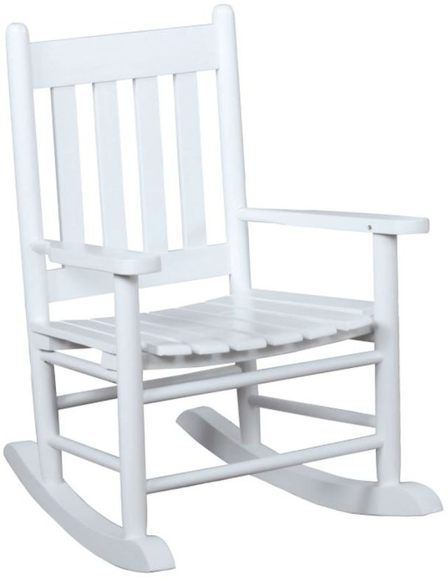 Coaster® Slat Back Youth White Rocking Chair