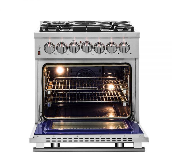 FORNO® Alta Qualita 30" Stainless Steel Pro Style Dual Fuel Natural Gas Range-2