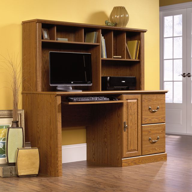 Sauder® Orchard Hills® Carolina Oak Computer Desk with Hutch 0