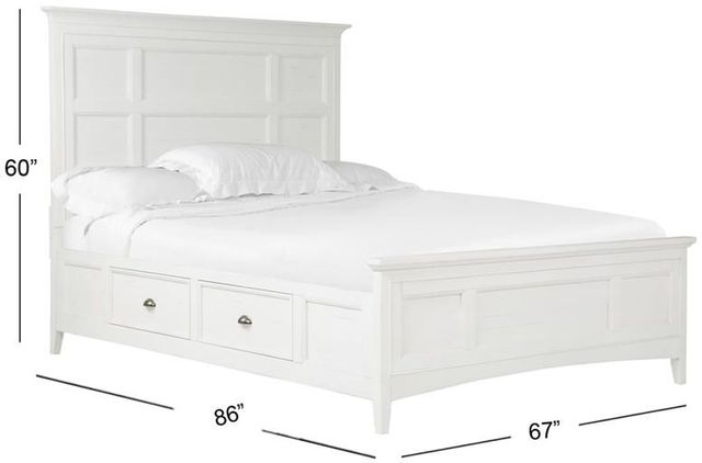 Magnussen® Home Heron Cove Chalk White Queen Panel Bed With Storage Rails P06464138-2