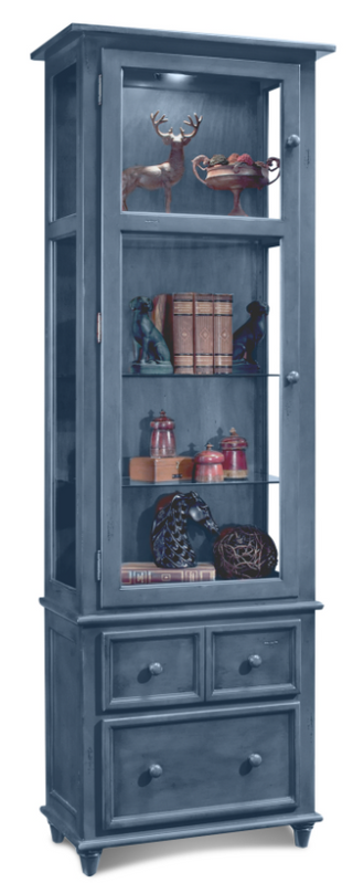 Philip Reinisch Co Colortime Vista Champlain Blue Display Cabinet