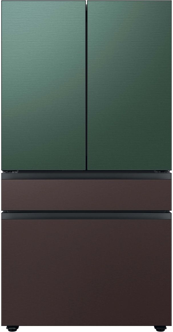 Bespoke Series 36 Inch Smart Freestanding Counter Depth 4 Door French Door Refrigerator with 22.9 Total Capacity with Emerald Green Panels-1