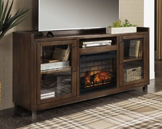 Signature Design by Ashley® Starmore Brown 70" TV Stand with Electric Fireplace 6