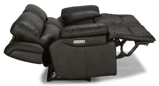 Flexsteel® Apollo Black Power Reclining Sofa with Power Headrests 2