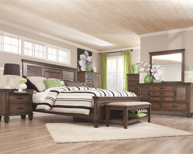 Coaster® Franco 5-Piece Burnished Oak King Bedroom Set