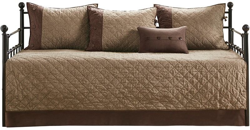Olliix by Madison Park 6 Piece Brown Boone Reversible Daybed Cover