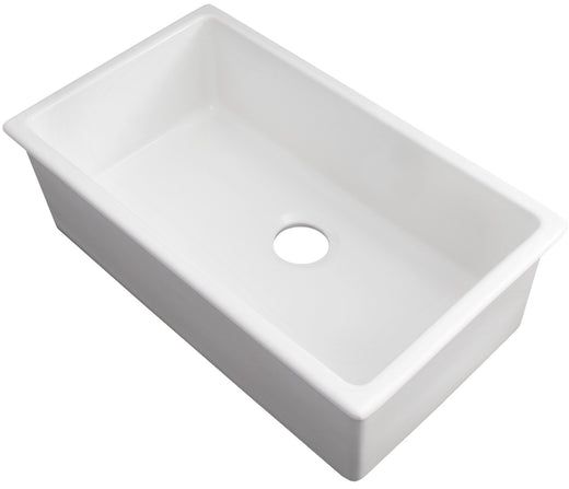 ZLINE Rome 30" White Gloss Dual Mount Single Bowl Fireclay Kitchen Sink