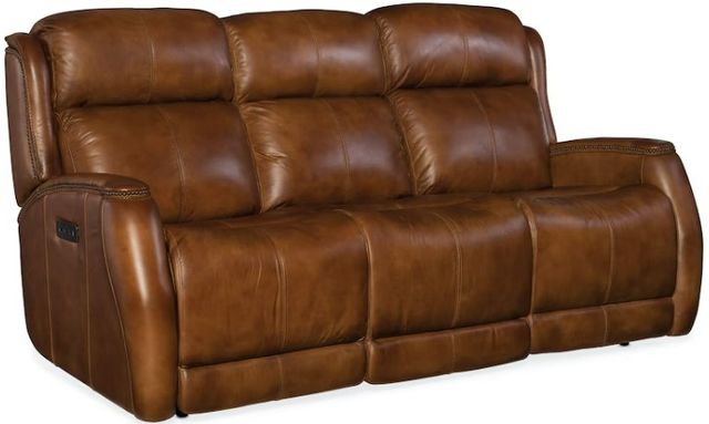 Hooker® Furniture SS Brown Emerson All Leather Power Recliner Sofa w/ Power Headrest-0