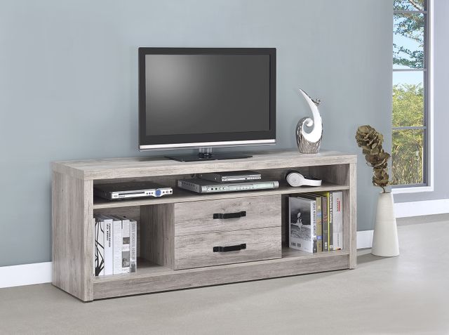 Coaster® Grey Driftwood 2-Drawer TV Console 5