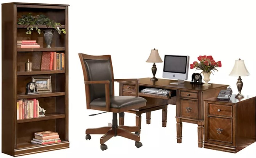 Signature Design by Ashley® Hamlyn 4-Piece Medium Brown Home Office Desk Set