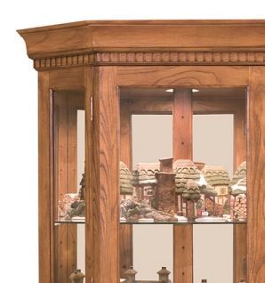 Philip Reinisch Co Classic Old Oak Corner Curio Cabinet 1