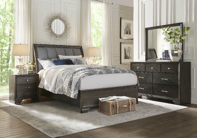 Beckwood Gray King Panel Bed, Dresser, Mirror and 2 Nightstands-0
