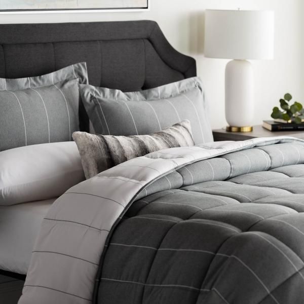 Malouf® Chambray Flint Twin XL Comforter Set 3