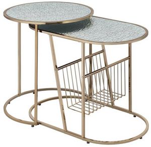 ACME Furniture 2-Piece Kesha Gold Nesting Table Set