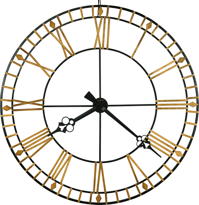 Howard Miller® Avante 46.5" Black/Antique Gold Wrought Iron Wall Clock