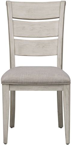 Liberty Furniture Farmhouse Reimagined Antique White Ladder Back Upholstered Side Chair
