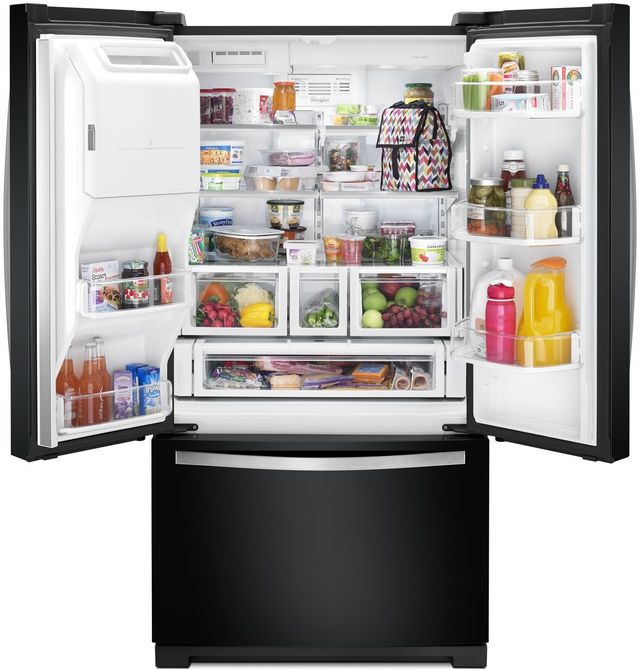 Whirlpool® 26.8 Cu. Ft. French Door Bottom Freezer Refrigerator-Black Ice 2