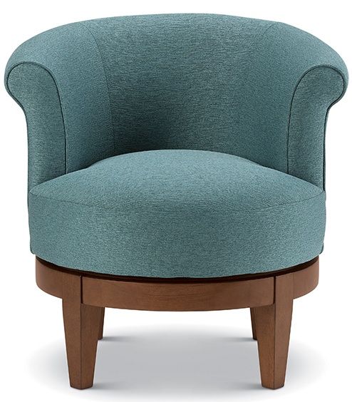 Best Home Furnishings® Attica Robin's Egg/Dark Walnut Swivel Chair 1