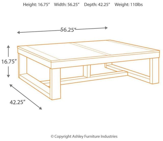 Table basse rectangulaire Watson, brun, Signature Design by Ashley® 1