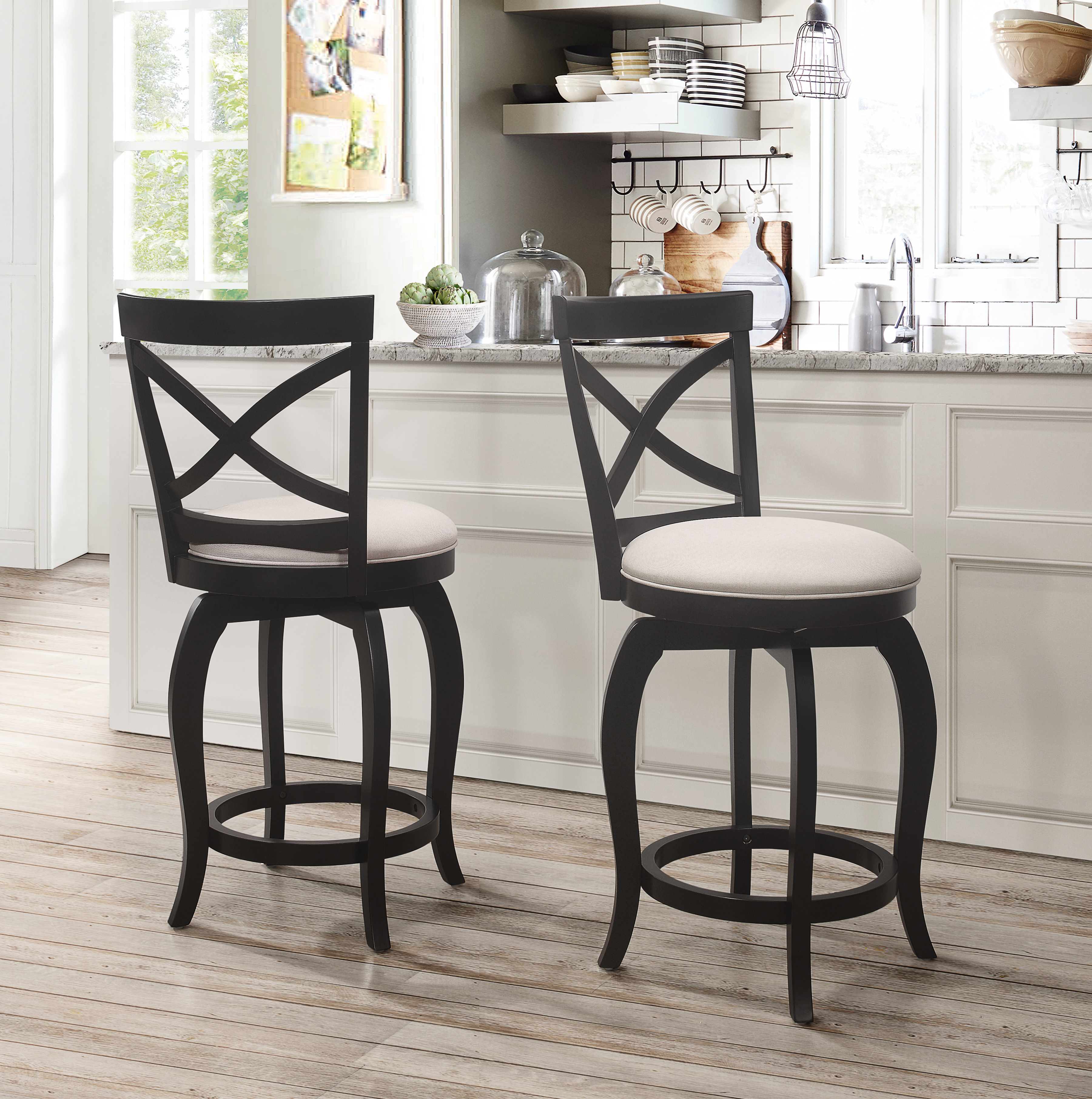 black wood swivel counter stools