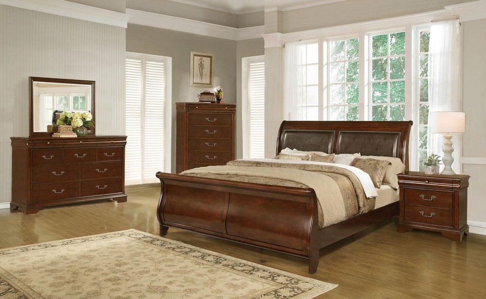 Lifestyle 4116A 4 Piece Cherry King Bedroom Set