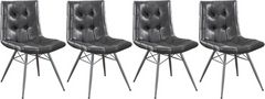 Coaster® Aiken 4-Piece Charcoal Tufted Dining Chairs