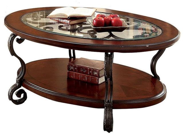 Signature Design by Ashley® Nestor Medium Brown Oval Coffee Table-1