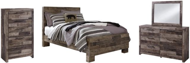 Benchcraft® Derekson 4-Piece Multi Gray Full Panel Storage Bed Bedroom Set