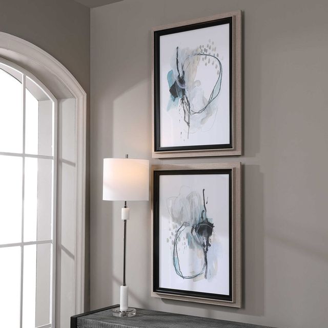 Uttermost® by Grace Feyock Force Reaction 2-Piece Charcoal Abstract Prints-2