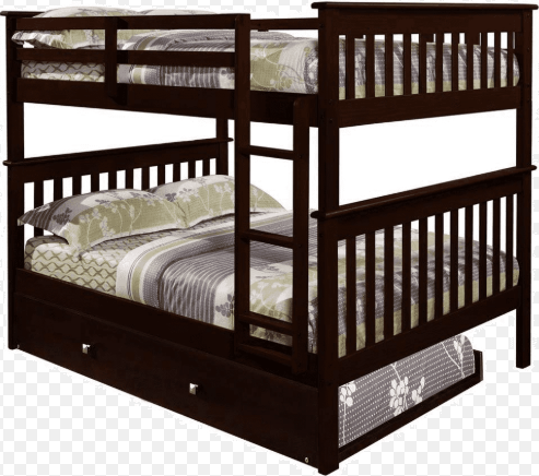 Donco Kids Honey Twin/Twin Tall Mission Bunk Bed-0