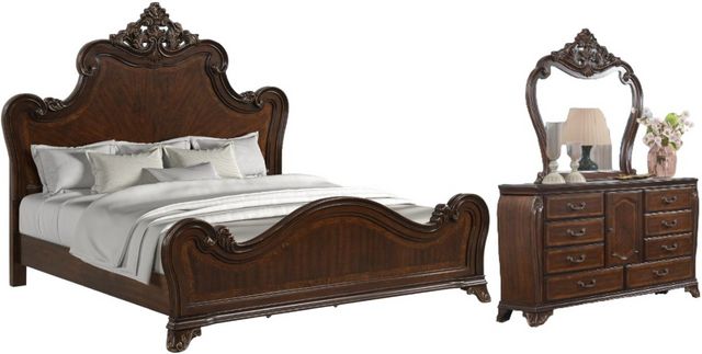 New Classic® Home Furnishings Montecito 3-Piece Cherry King Panel Bed ...