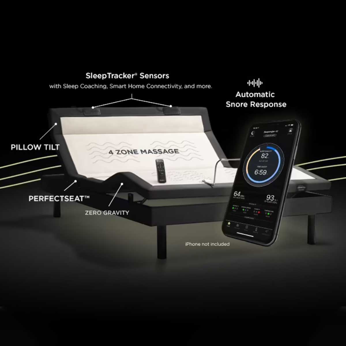 TEMPUR-Pedic TEMPUR-Ergo Extend Sleep Tracker-AI Twin XL Adjustable Smart Base(Takes 2 for a King)