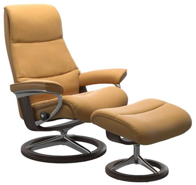 Stressless® by Ekornes® View Medium Reclining Signature Chair with Footstool Set