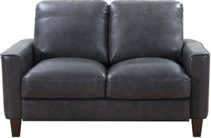 Leather Italia USA™ Georgetowne Chino Grey All Leather Loveseat