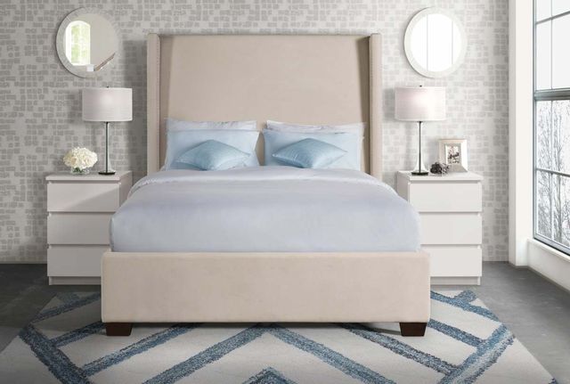 Elements International Magnolia Sand King Upholstered Bed-2
